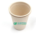 Anhui INCLUSO Precio barato 100% Biodegradable Desechable Caña de azúcar Bagazo Tazas de café Juego de tazas con tapa